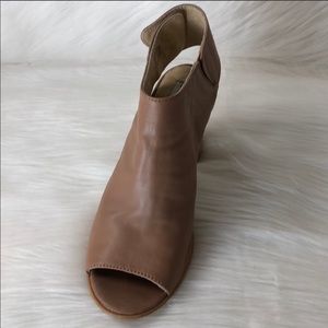 Taupe Steve Madden Open-Toe, Slingback Stack Heels